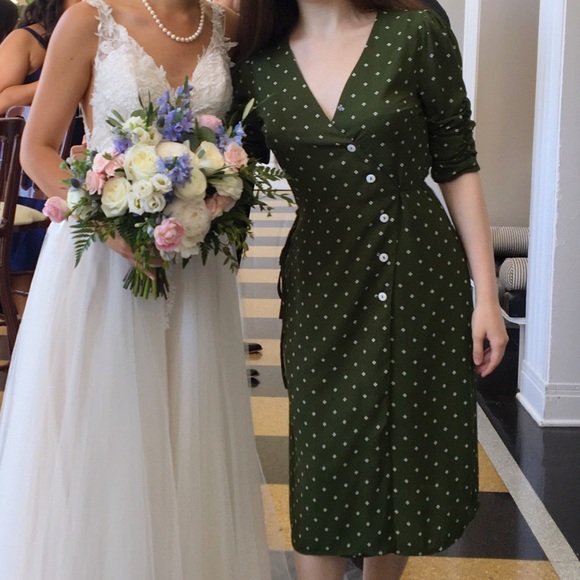 Simple Retro Jade Chiffon Tea Dress - Picture 1 of 5